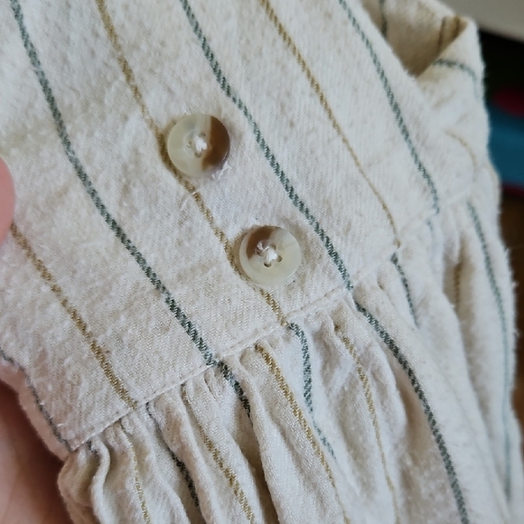 Little Cotton Clothes Charming White and Blue Striped Kids Dress - Picture 7 of 7